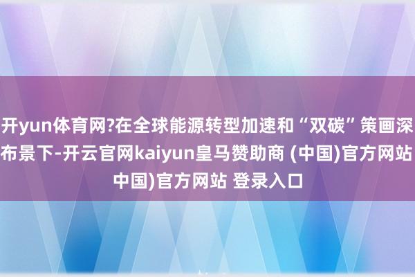開yun體育網(wǎng)?在全球能源轉(zhuǎn)型加速和“雙碳”策畫深切鼓勵(lì)的布景下-開云官網(wǎng)kaiyun皇馬贊助商 (中國)官方網(wǎng)站 登錄入口