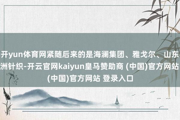 開yun體育網(wǎng)緊隨后來的是海瀾集團(tuán)、雅戈?duì)?、山東如意、申洲針織-開云官網(wǎng)kaiyun皇馬贊助商 (中國)官方網(wǎng)站 登錄入口